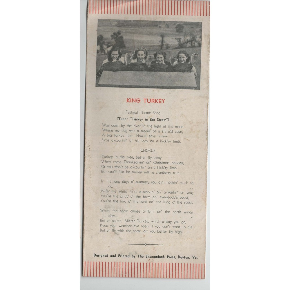 1940 Rockingham National Turkey Festival Program Harrisonburg Virginia VG- - Picture 2 of 3